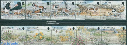 Guernsey 1991 Nature Conservation 2x5v [::::], Mint NH, Nature - Birds - Flowers & Plants - National Parks - Naturaleza