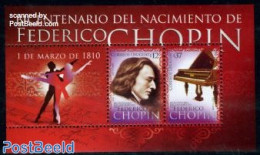 Uruguay 2010 Frederic Chopin S/s, Mint NH, Performance Art - Music - Musical Instruments - Musik