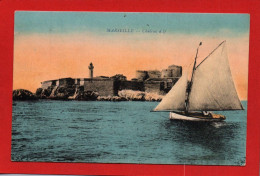 (RECTO / VERSO) MARSEILLE EN 1923 - CHATEAU D' IF - VOILIER - CPA COULEUR - Château D'If, Frioul, Islands...