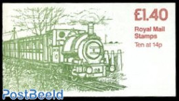 Great Britain 1981 Definitives Booklet, Talyllyn, Selvedge Right, Mint NH, Transport - Stamp Booklets - Railways - Ongebruikt