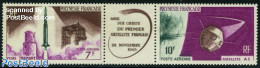 French Polynesia 1966 French Satellite 2v+tab [:T:], Mint NH, Transport - Various - Space Exploration - Joint Issues - Nuovi