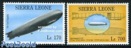 Sierra Leone 1993 Zeppelin 2v, Mint NH, Transport - Zeppelins - Zeppelins