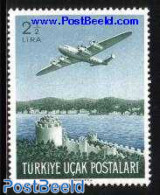 Türkiye 1950 Airmail Definitive 1v, Mint NH, Transport - Aircraft & Aviation - Art - Castles & Fortifications - Otros & Sin Clasificación