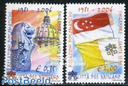 Vatican 2006 Diplomatic Relations Singapore 2v, Joint Issue Sin, Mint NH, History - Various - Flags - Joint Issues - Ongebruikt