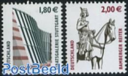Germany, Federal Republic 2003 Definitives 2v, Mint NH, Nature - Horses - Art - Modern Architecture - Ungebraucht