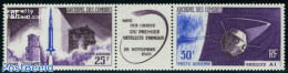 Comoros 1966 First French Satellite 2v+tab [:T:], Mint NH, Transport - Various - Space Exploration - Joint Issues - Emissions Communes