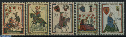 Liechtenstein 1961 Minstrals 5v, Mint NH, History - Nature - Performance Art - Coat Of Arms - Horses - Music - Art - B.. - Ongebruikt