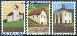 Liechtenstein 2001 Architecture 3v, Mint NH, Religion - Churches, Temples, Mosques, Synagogues - Art - Architecture - Nuovi