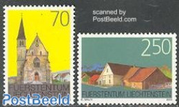 Liechtenstein 2003 Buildings 2v, Mint NH, Religion - Churches, Temples, Mosques, Synagogues - Art - Architecture - Nuovi
