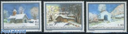 Liechtenstein 2007 Christmas 3v, Mint NH, Religion - Christmas - Churches, Temples, Mosques, Synagogues - Nuevos