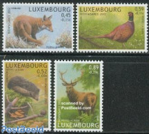 Luxemburg 2002 Animals 4v, Mint NH, Nature - Animals (others & Mixed) - Birds - Deer - Hedgehog - Poultry - Unused Stamps