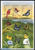 Antigua & Barbuda 1997 Birds & Butterflies 9v M/s, Merops Nubicus, Mint NH, Nature - Birds - Butterflies - Antigua En Barbuda (1981-...)