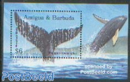 Antigua & Barbuda 2002 Humpback Whale S/s, Mint NH, Nature - Sea Mammals - Antigua Y Barbuda (1981-...)