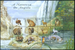Angola 2000 Animals 12v M/s (12x2Kz), Mint NH, Nature - Animals (others & Mixed) - Birds - Cat Family - Hippopotamus -.. - Angola