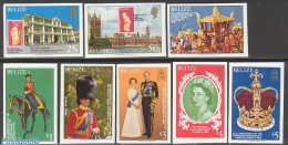 Belize/British Honduras 1979 Coronation 8v Imperforated, Mint NH, History - Nature - Various - Kings & Queens (Royalty.. - Royalties, Royals