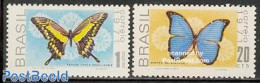 Brazil 1971 Butterflies 2v, Mint NH, Nature - Butterflies - Unused Stamps