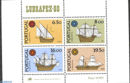 Portugal 1980 Lubrapex, Ships S/s, Mint NH, Transport - Philately - Ships And Boats - Neufs