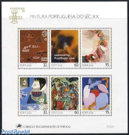 Portugal 1990 Paintings S/s, Mint NH, Nature - Dogs - Art - Modern Art (1850-present) - Unused Stamps