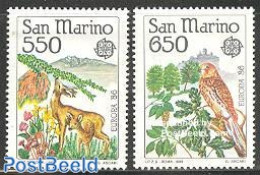 San Marino 1986 Europa, Environment 2v, Mint NH, History - Nature - Europa (cept) - Animals (others & Mixed) - Birds -.. - Nuevos