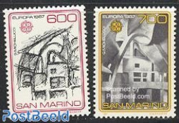 San Marino 1987 Europa, Modern Architecture 2v, Mint NH, History - Europa (cept) - Art - Modern Architecture - Ongebruikt