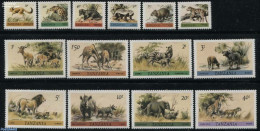 Tanzania 1980 Definitives, Animals 14v, Mint NH, Nature - Animals (others & Mixed) - Cat Family - Elephants - Giraffe .. - Tanzania (1964-...)