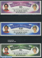 Seychelles, Zil Eloigne Sesel 1981 Royal Wedding 3v, Mint NH, History - Charles & Diana - Kings & Queens (Royalty) - Royalties, Royals