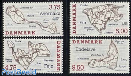 Denmark 1995 Islands 4v, Mint NH, Various - Maps - Nuevos