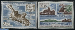 French Antarctic Territory 1988 Penguin Island 2v, Mint NH, Various - Maps - Unused Stamps