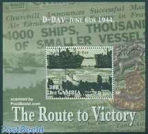 Gambia 2005 The Route To Victory S/s, D-Day, Mint NH, History - Transport - Flags - Militarism - World War II - Ships .. - Militaria