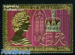 Guinea Bissau 1978 Elizabeth Coronation 1v Gold, Mint NH, History - Kings & Queens (Royalty) - Royalties, Royals