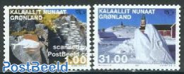 Greenland 2002 Norden 2v, Mint NH, History - Nature - Religion - Various - Europa Hang-on Issues - Fish - Churches, Te.. - Nuovi