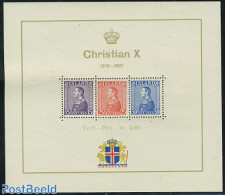 Iceland 1937 King Christian Silver Jubilee S/s, Mint NH, History - Kings & Queens (Royalty) - Unused Stamps