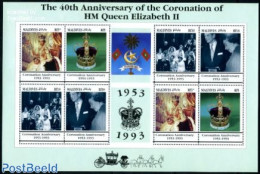 Maldives 1993 Elibeth 40th Coronation Ann. M/s, Mint NH, History - Kings & Queens (Royalty) - Royalties, Royals