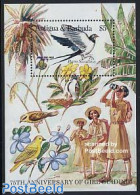 Antigua & Barbuda 1985 Girl Guides S/s, Mint NH, Nature - Sport - Birds - Scouting - Pigeons - Antigua And Barbuda (1981-...)