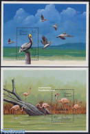 Barbuda 1988 Birds 2 S/s, Mint NH, Nature - Birds - Flamingo - Barbuda (...-1981)
