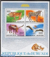 Burundi 1992 Animals S/s, Mint NH, Nature - Animals (others & Mixed) - Birds - Cat Family - Monkeys - Zebra - Altri & Non Classificati