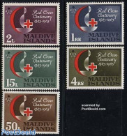 Maldives 1963 Red Cross 5v, Mint NH, Health - Red Cross - Cruz Roja