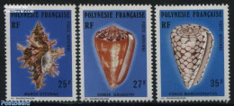 French Polynesia 1977 Shells 3v, Mint NH, Nature - Shells & Crustaceans - Ungebraucht