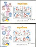 Spain 1982 World Cup Football 2 S/s, Mint NH, History - Sport - Coat Of Arms - Football - Sport (other And Mixed) - Unused Stamps
