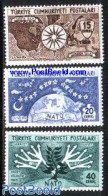 Türkiye 1954 5 Years NATO 3v, Mint NH, History - Various - Europa Hang-on Issues - NATO - Maps - Other & Unclassified