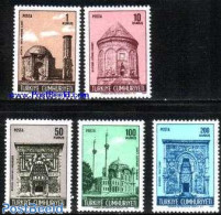 Türkiye 1968 Historical Buildings 5v, Mint NH, Religion - Churches, Temples, Mosques, Synagogues - Autres & Non Classés