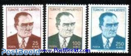 Türkiye 1971 Definitives 3v, Mint NH, History - Politicians - Otros & Sin Clasificación