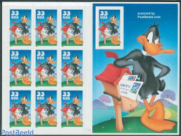 United States Of America 1999 Daffy Duck M/s (imperforated Stamp Right), Mint NH, Art - Comics (except Disney) - Ungebraucht