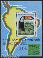 Vietnam 1983 Brasiliana 83 S/s, Mint NH, Nature - Various - Birds - Maps - Toucans - Aardrijkskunde