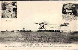 CPA Paris Madrid 1911, Le Departure, Train Et Bonnier, Flugpioniere, Flugzeug - Other & Unclassified