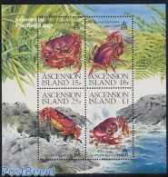 Ascension 1989 Crabs S/s, Mint NH, Nature - Shells & Crustaceans - Crabs And Lobsters - Maritiem Leven