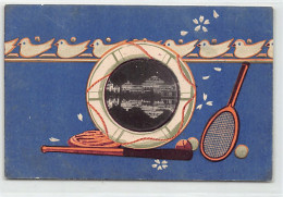 Japan - EMBOSSED POSTCARD - Tennis Racket And Baseball Bat - Other & Unclassified