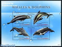Gambia 2009 Whales & Dolpins 4v M/s, Mint NH, Nature - Sea Mammals - Gambie (...-1964)