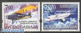 Yugoslavia 2002 Civil Aviation 2v, Mint NH, Transport - Aircraft & Aviation - Nuovi