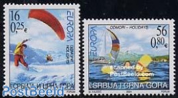 Serbia/Montenegro 2004 Europa 2v, Mint NH, History - Sport - Transport - Various - Europa (cept) - Parachuting - Saili.. - Parachutting